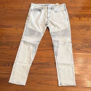 Neil Barrett Acid Wash Moto Jeans. Size 34